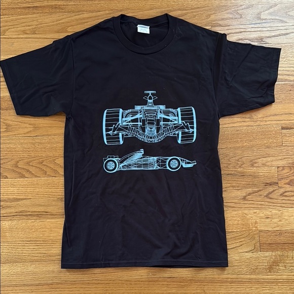 NEW Men's S Black Graphic T-Shirt with Race Car Design - Picture 2 of 4
